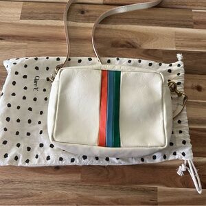 Clare V - Midi Sac in Ivory w/ stripes Crossbody Bag - used-  in great condition